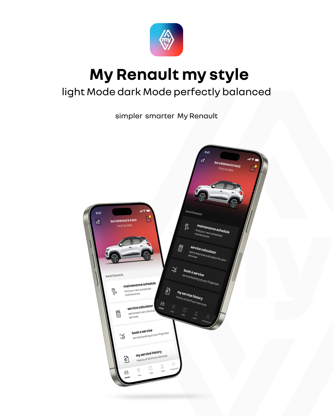 My Renault key screens