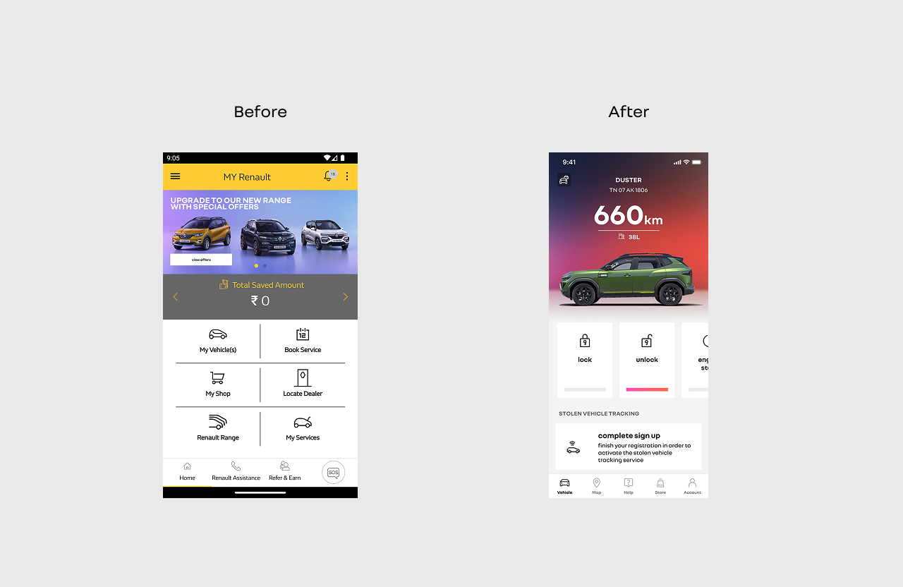 My Renault, before and after the redesign